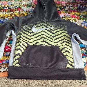 Nike Kids' Black and Lime Green Hoodie
